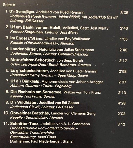 Schallplatten: Volkstümliches Obwalden (LP) – Gebraucht aus Grüningen von azulmarron 2