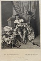 Stahlstich um 1840 - Gitarrenspieler