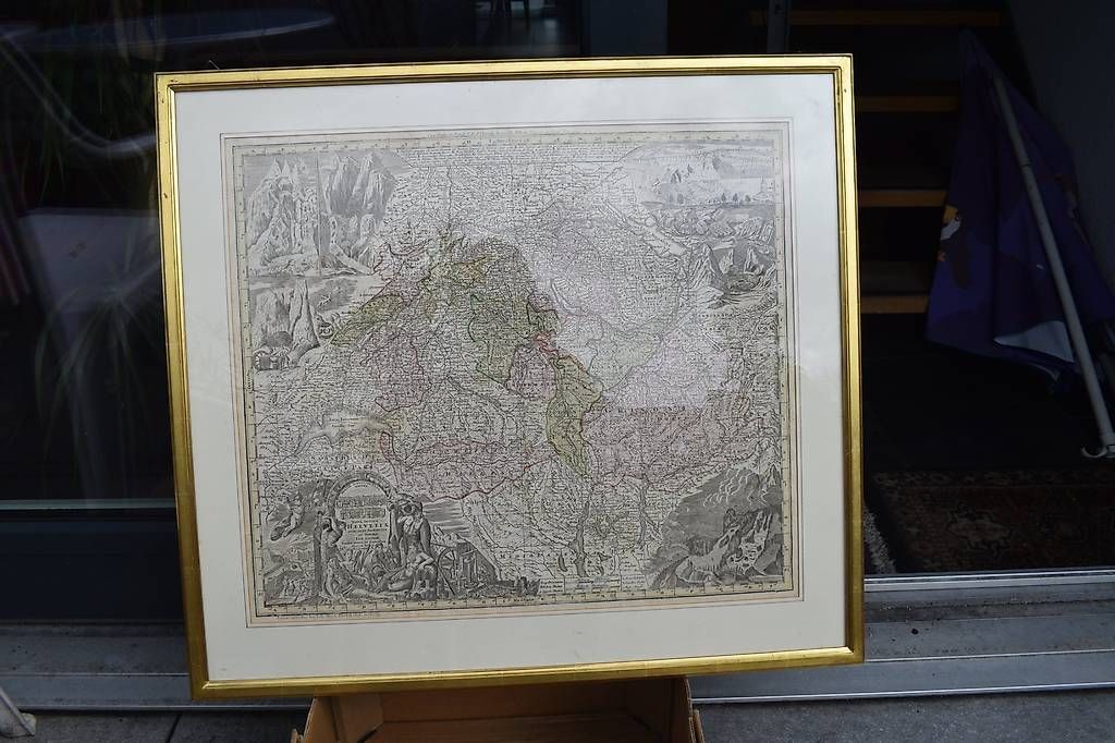 Foto & Immagini: Stahlstisch Mathaeus Seutter 1730 Schweiz – Usato da Brügg BE venduto da Aristotolius 2