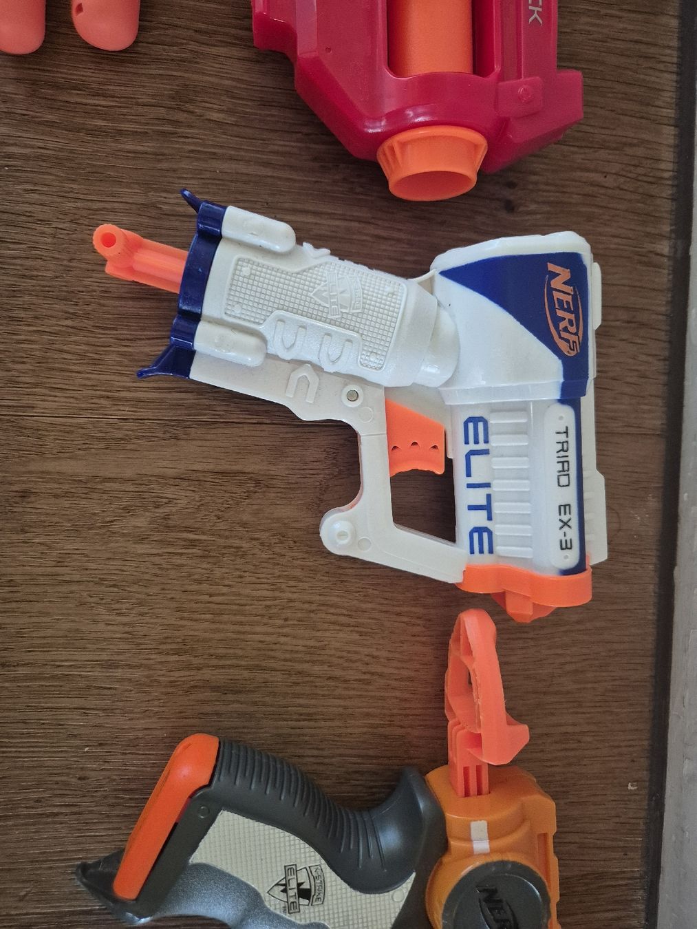 Nerf Giocattoli: 3x Nerf Blaster Set: Mega Hotshock, Triad EX-3 & Firestrike – Usato da Oberegg venduto da FranziskaCH12 3