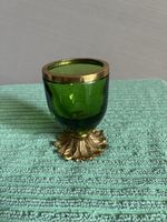 Trinkbecher antik gold grünTop Zustand!