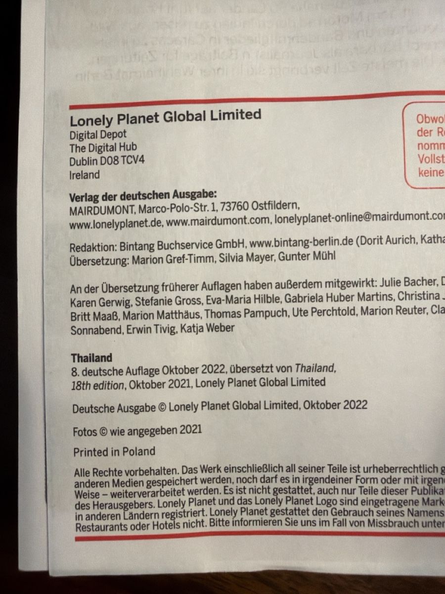 Bücher: Thailand Reiseführer - Lonely Planet – Neu (gemäss Beschreibung) aus Burgdorf von Swisskaran 1
