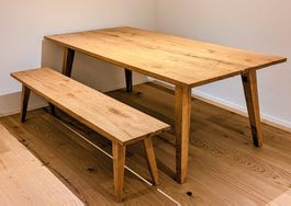 Tisch mit Bank Massivholz Sumpfeiche Micasa