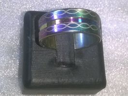 RING EDELSTHAL,,REGENBOGEN FARBE,,,GLANZIG