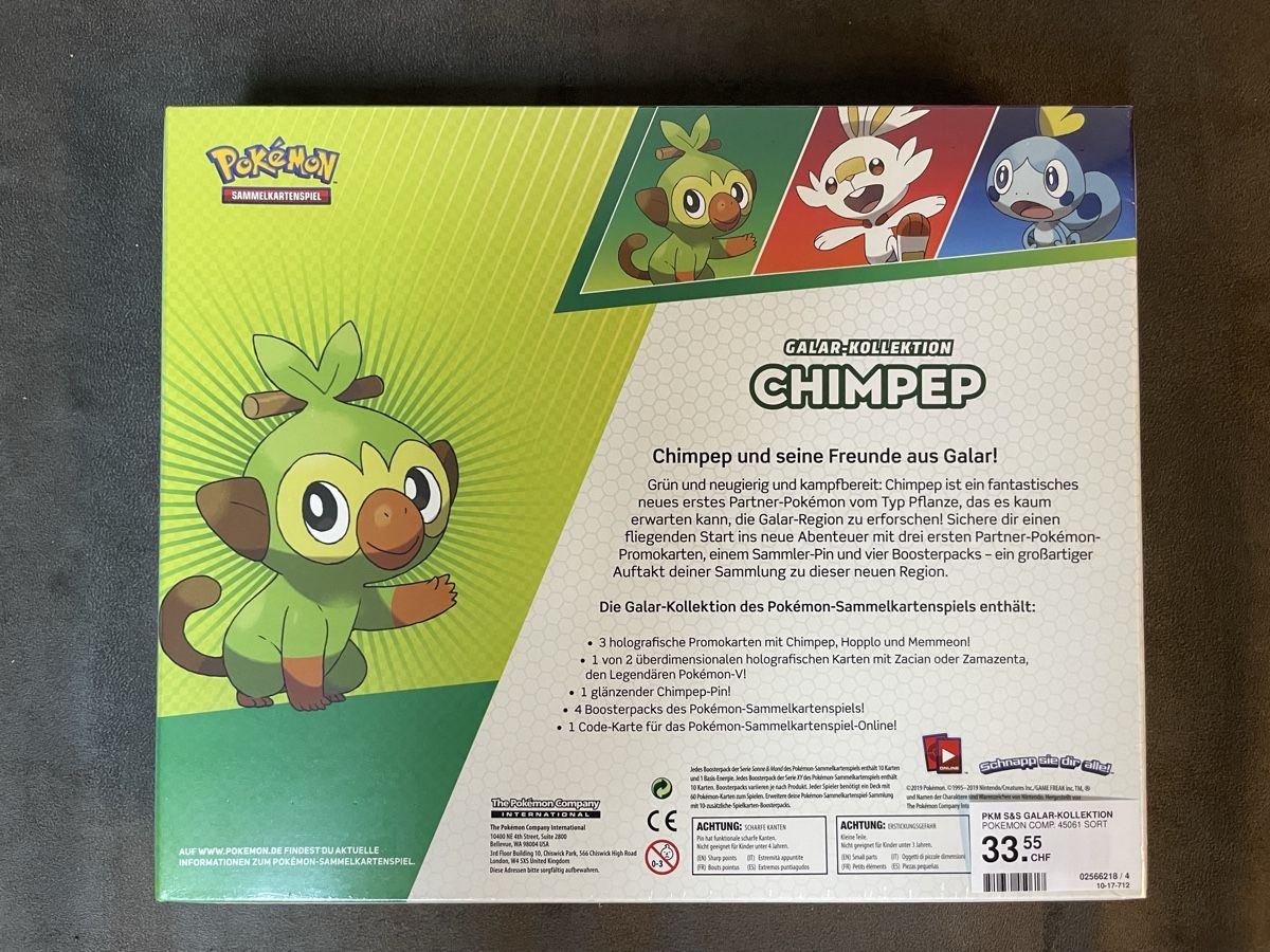 Pokémon Cartes à collectionner: Pokemon Chimpep Galar Kollektion DE – Neuf avec emballage d'origine à Niederönz par Panino5 1