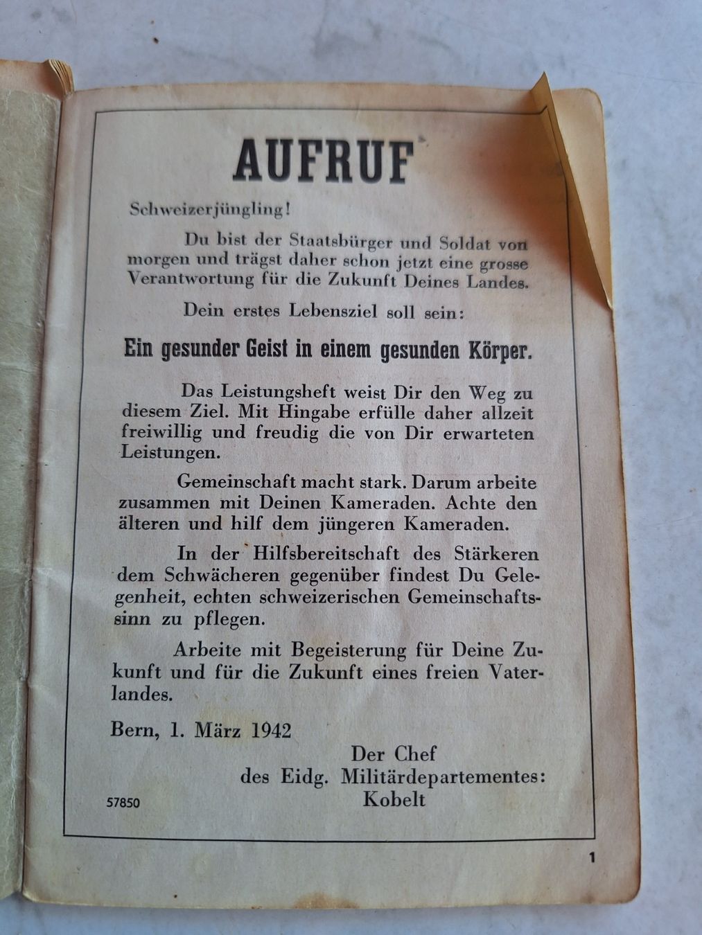 Dokumente: 2 X MILITÄRUNTERLAGEN CA 1945 – Gebraucht aus Huttwil von Kunterbuntli 3