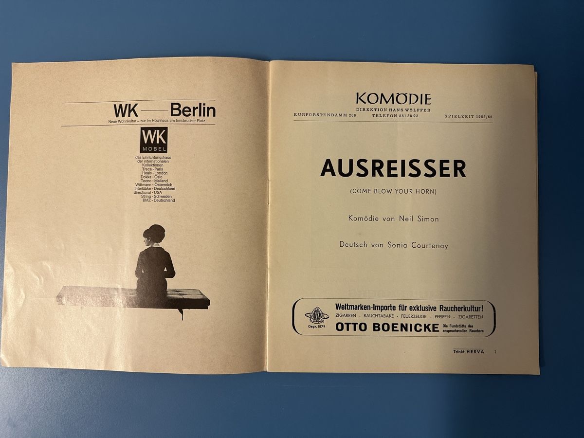 Documenti: 3 Theaterprogrammhefte Berlin 1965/66 – Usato da Flaach venduto da Hardrain 2