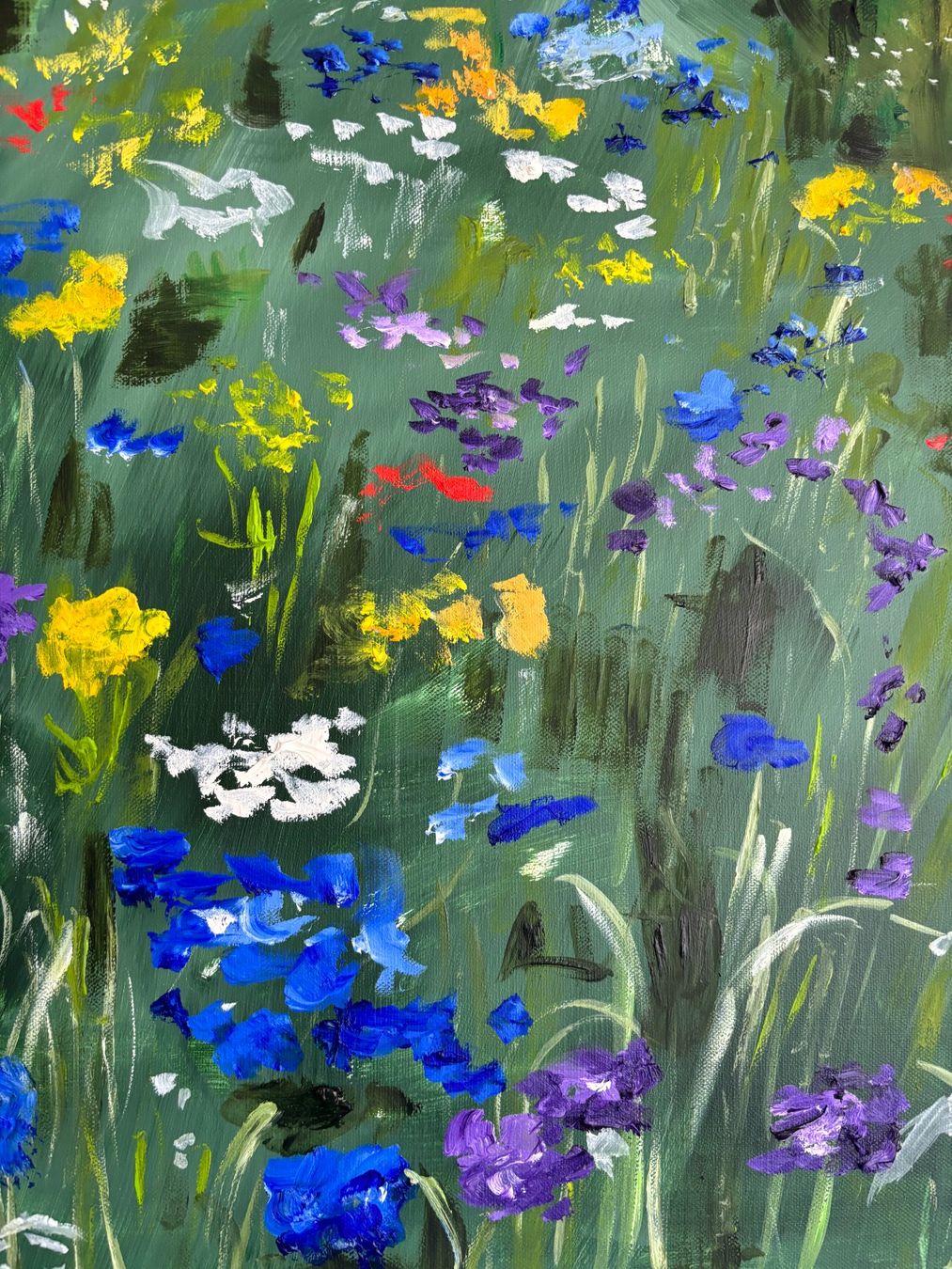Dipinti: Blumenwiese Ölgemälde, handgemalt, abstrakt – Nuovo (secondo la descrizione) da Cham venduto da Felha 5