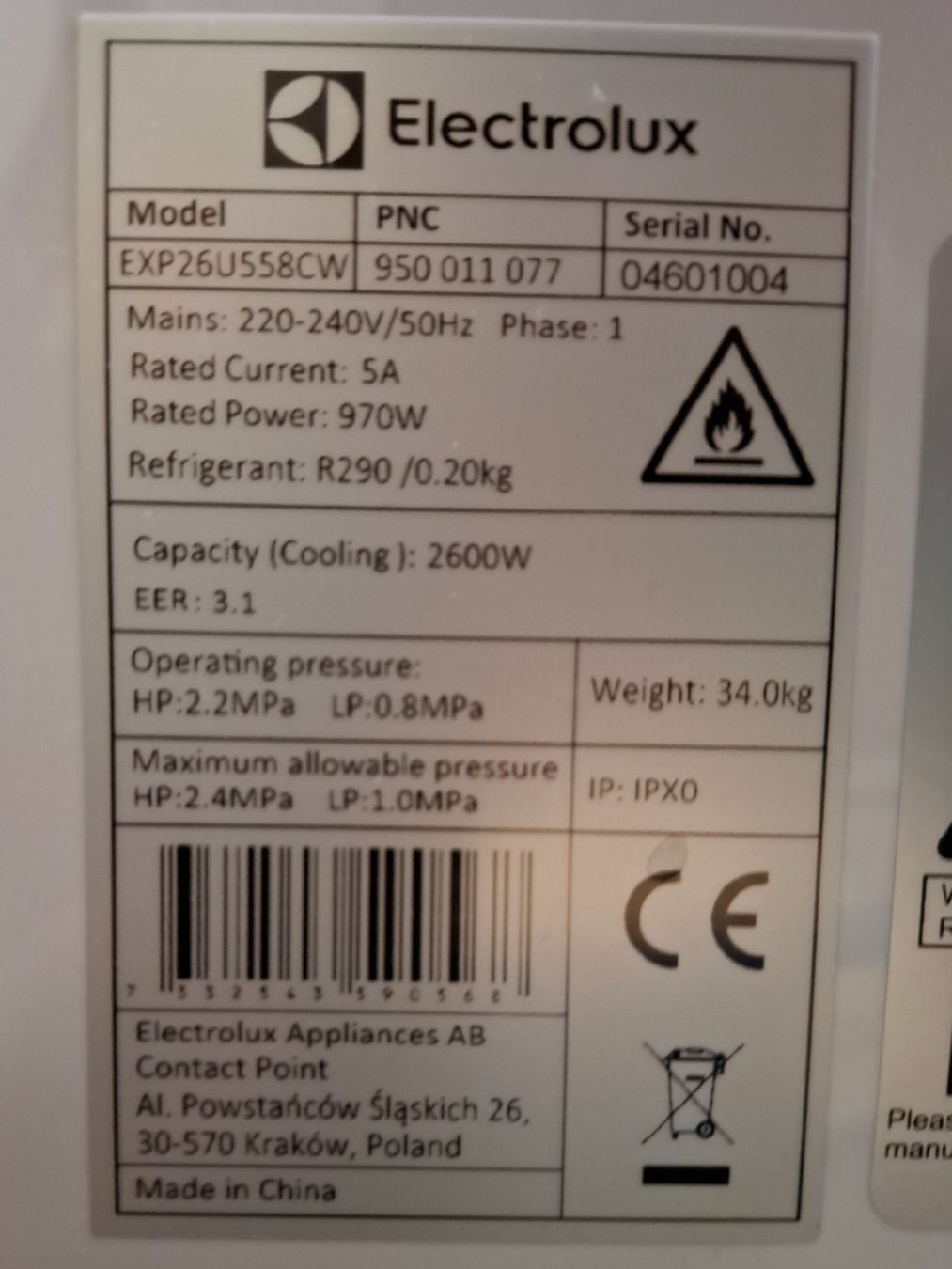 Electrolux Condizionatori: Electrolux Klimagerät Chill Flex Pro Silence – Usato da Bern venduto da NiklausN 1