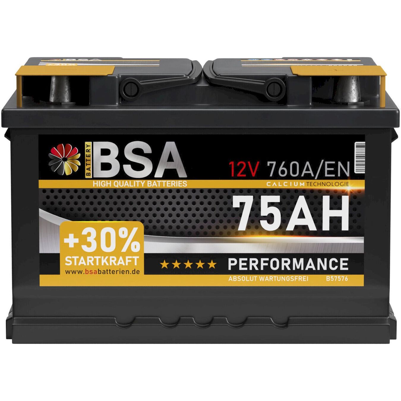 Batterie: BSA Performance Autobatterie 75Ah 12V – Nuovo e nell'imballaggio originale da Bottighofen venduto da zaap
