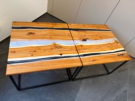 Handgemachter Deko Couchtisch 2-teiler