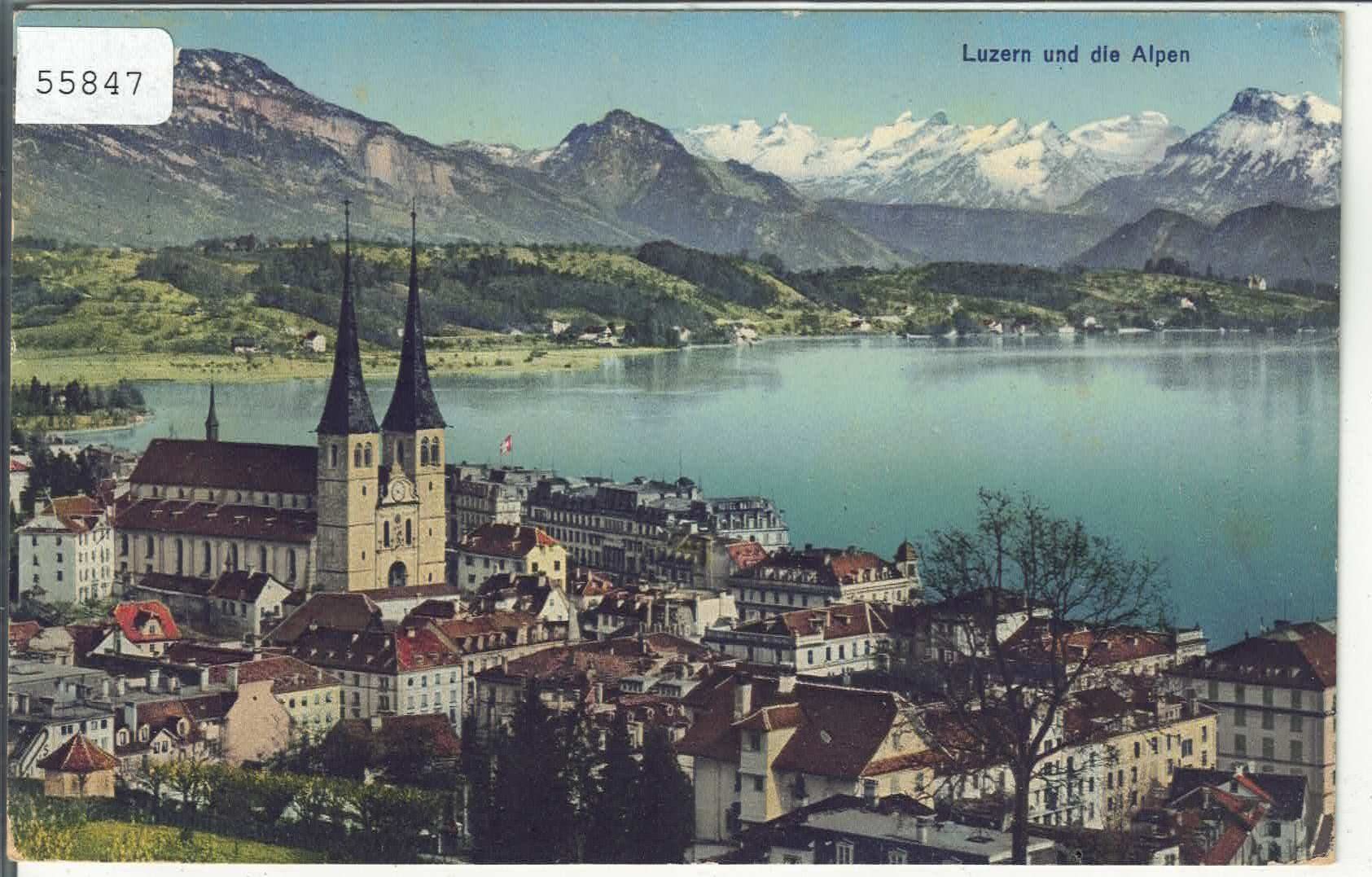 Ansichtskarten: Luzern und die Alpen - Litho – Gebraucht aus Ettingen von Kartenplanet