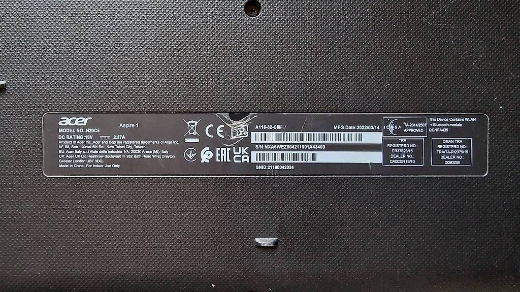 Aspire Notebook: Acer Aspire 1 A114-33-C16S – Usato da Blumenstein venduto da olka007 2
