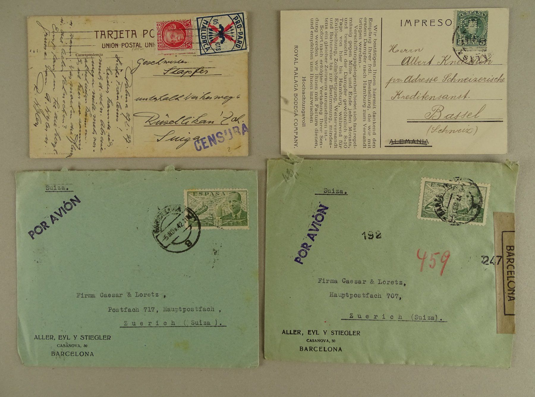 Tous les timbres: SPANIEN, 9 ÄLTERE BRIEFE/KARTEN – D'occasion à Grüningen par Kartensammler 1