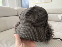 Zara Wintercap mit Ohrenschutz braun kariert neuwertig
