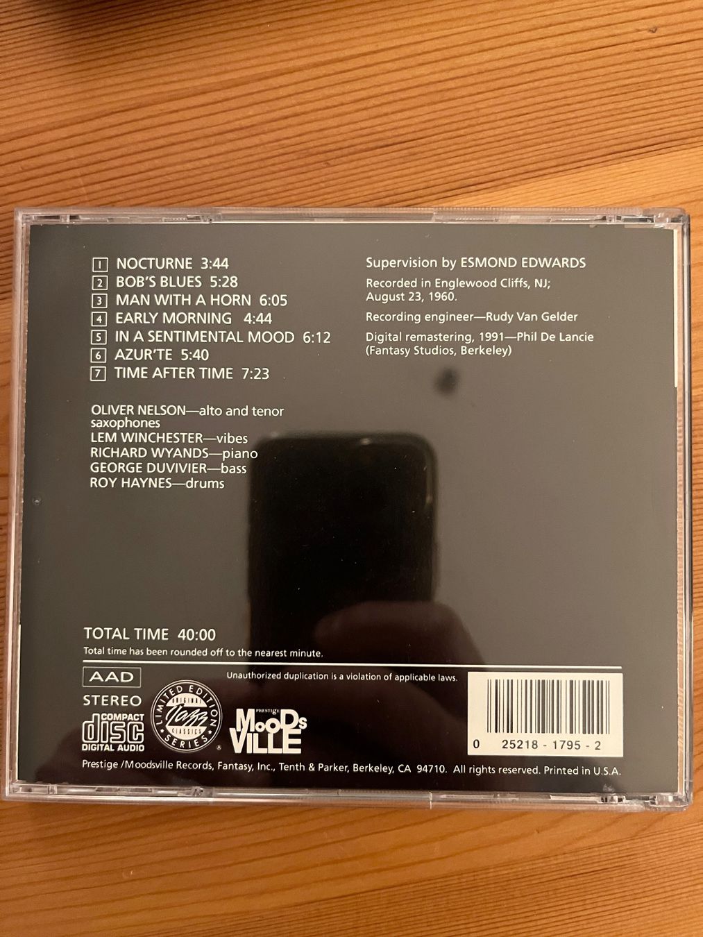 CD: OLIVER NELSON - NOCTURNE with LEM WINCHESTER – Usato da Lausanne venduto da sbar224 1