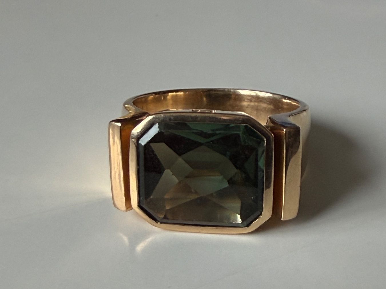 Anelli: MOLDAVIT in massiven Gelbgold Ring  18K – Nuovo (secondo la descrizione) da Seftigen venduto da tigers12 1
