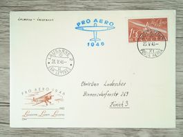 TR02 Enveloppe + Timbre Suisse 1946