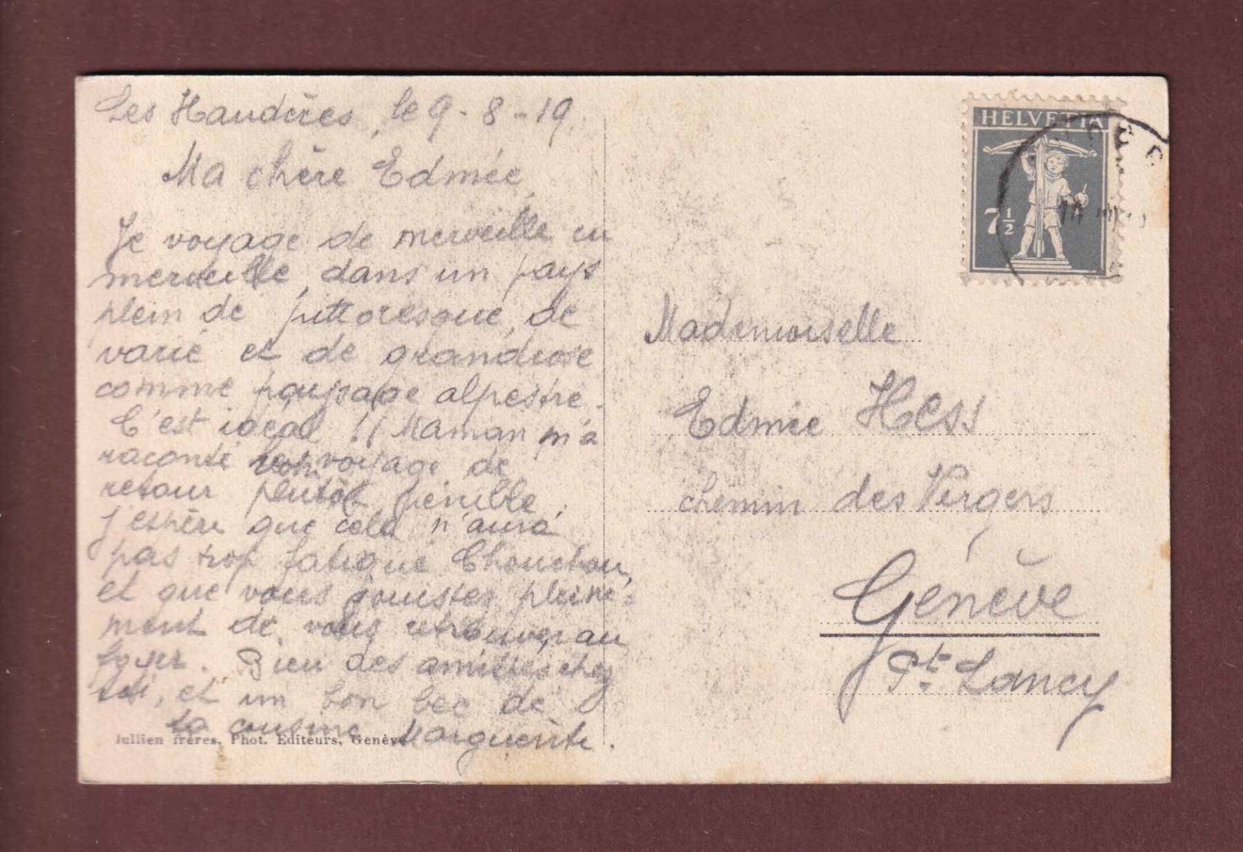Cartes postales: EVOLENE - Conversation - 1919 – D'occasion à Pully par nicecards-shop 1