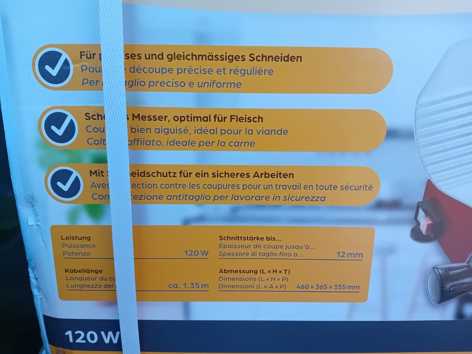 Küchengeräte: Schneidemaschine 120W rot  – Neu und originalverpackt aus Dussnang von Priska2285 4