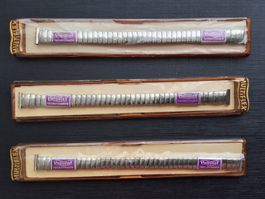 3 Stück Uhrenband MULTIFLEX silberfarbig (Bandanstoss:12 mm)