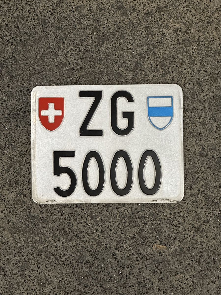 Schilder: ZG 5000 Motorradnummer / Kontrollschild – Gebraucht aus Zug von msa7