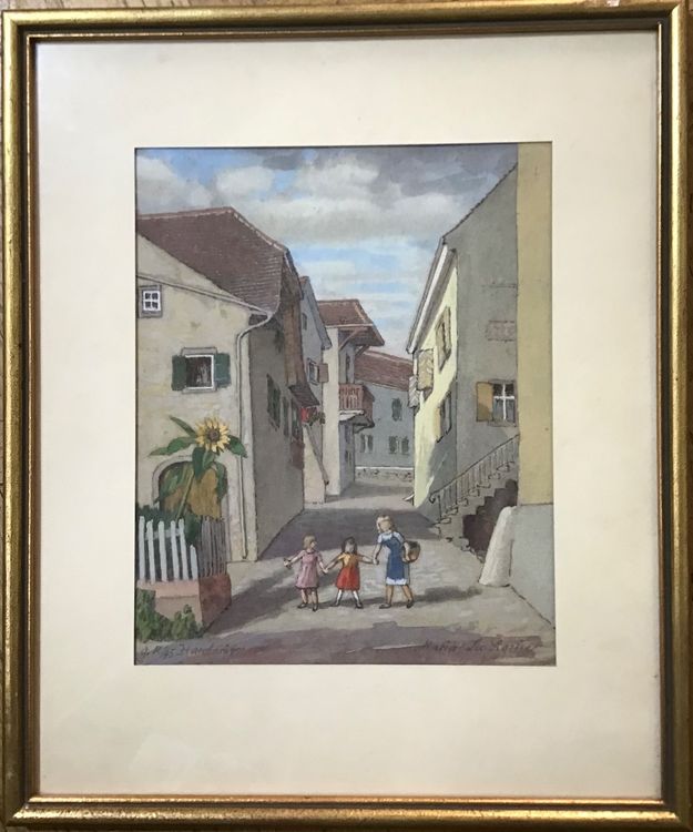 Maria La ROCHE (1870-1952) Aquarell mit Kinder (Gebraucht) in Root für ...