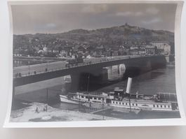 Altes Foto Linz mit Dampfer Schönbrunn 12x18