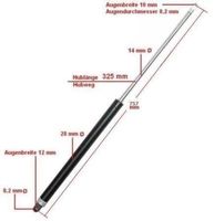 00129 - Gasdruckfeder 2500N Gasfeder Feder