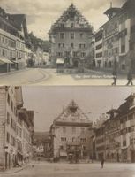 Zug ZG Ochsen Kolinplatz 2 AK mit + ohne Bahngeleise 1924