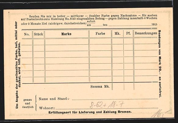 Entiers postaux: Bremen, Zigarren-Fabrik Heinrich Müller – D'occasion à Berlin par bartko-reher 1