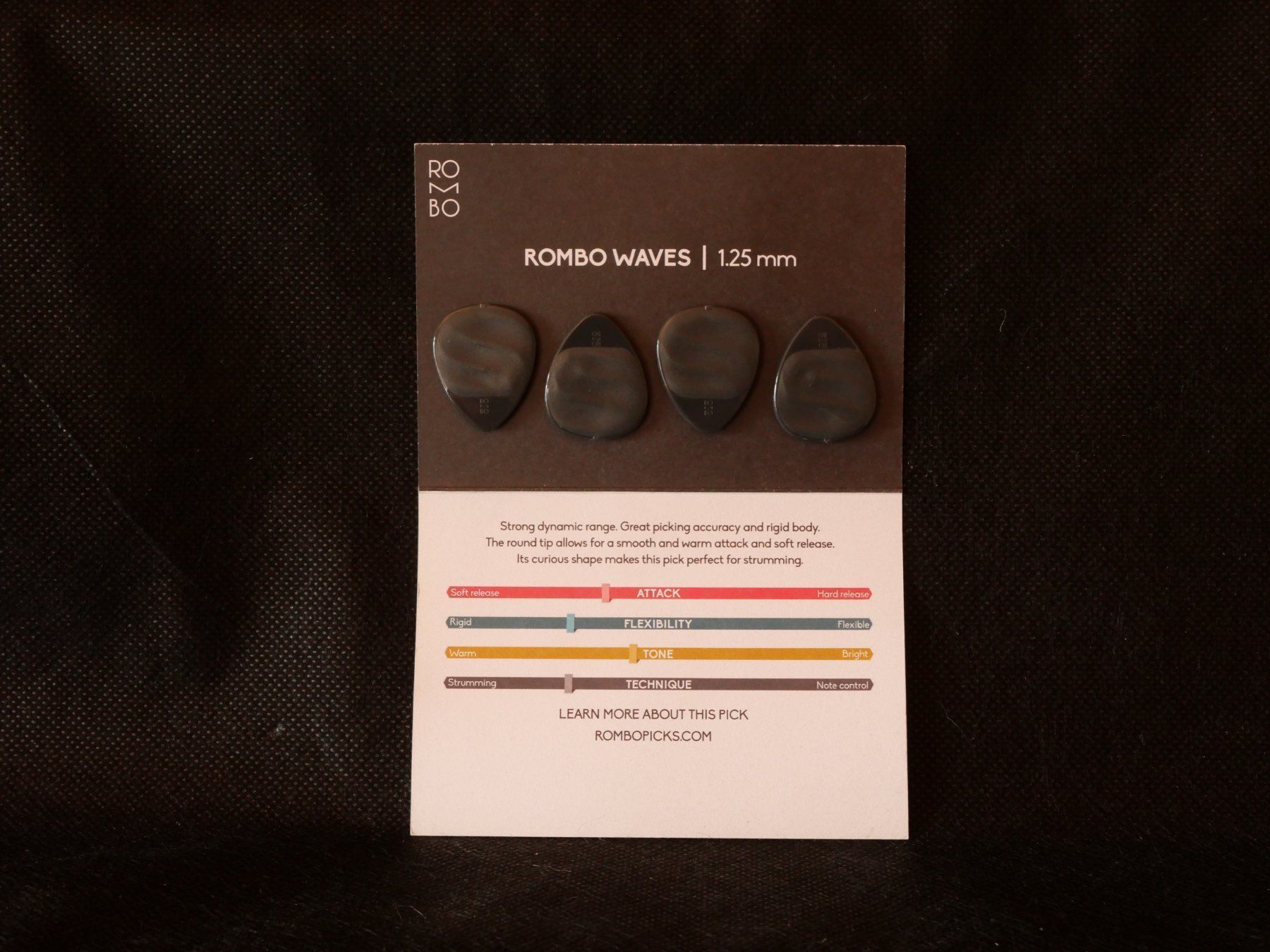 Instruments de musique: Rombo Plektren - Waves Graphite Black – D'occasion à Grimisuat par Valmonmusic 1