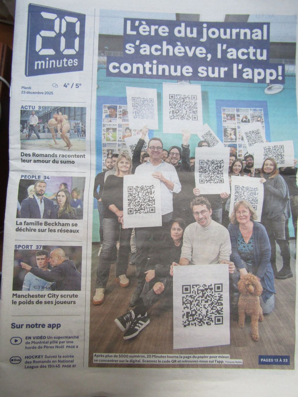 Zeitschriften & Magazine: Journal 20 minutes dernière Edition – Neu und originalverpackt aus La Tour-de-Peilz von Pierre25