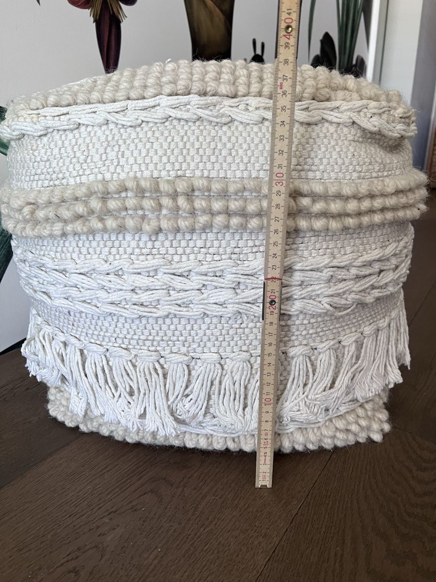 Sgabelli: Hocker geflochten beige mit Fransen – Usato da Horgen venduto da laurakm 4