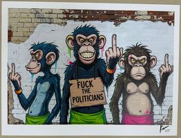 KeC: Fucking Politicians Monkeys, 30 x 40cm, signiert, 2/5