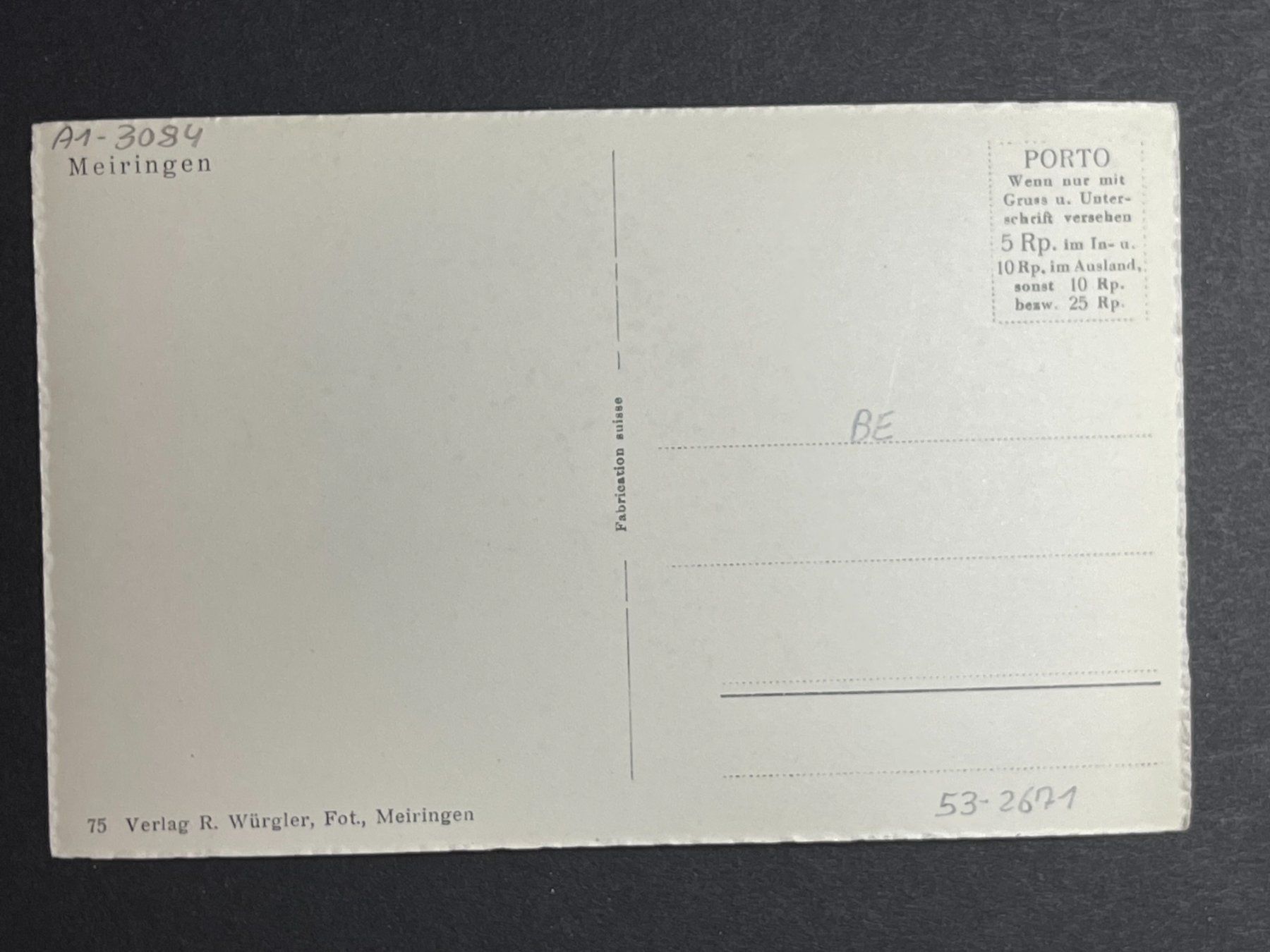 Cartoline postali: Meiringen – Usato da Steg VS venduto da _vinci_ 1