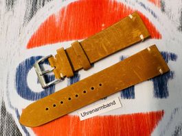22mm Handmade Vintage Leder Uhrenarmband braun, oil wax