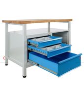 Werkbank Premium mit 3 Schubladen 1200x600x840mm