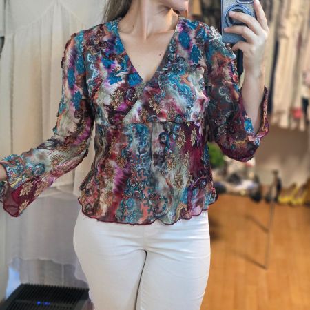 Einzigartige Sommerbluse Unikat Gr. M 🌺✨
