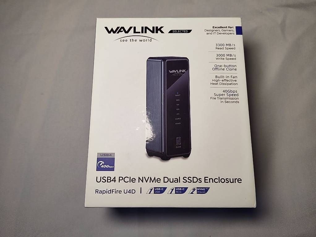 Gehäuse: Dual SSD Gehäuse WAVLINK USB 4.0 40GBit – Neu und originalverpackt aus St.Gallen von becks0815