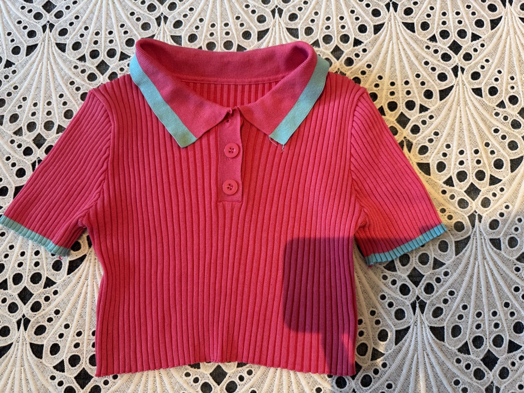 Top: Damen Pink Crop Top Gr S – Usato da Frenkendorf venduto da Style365 3
