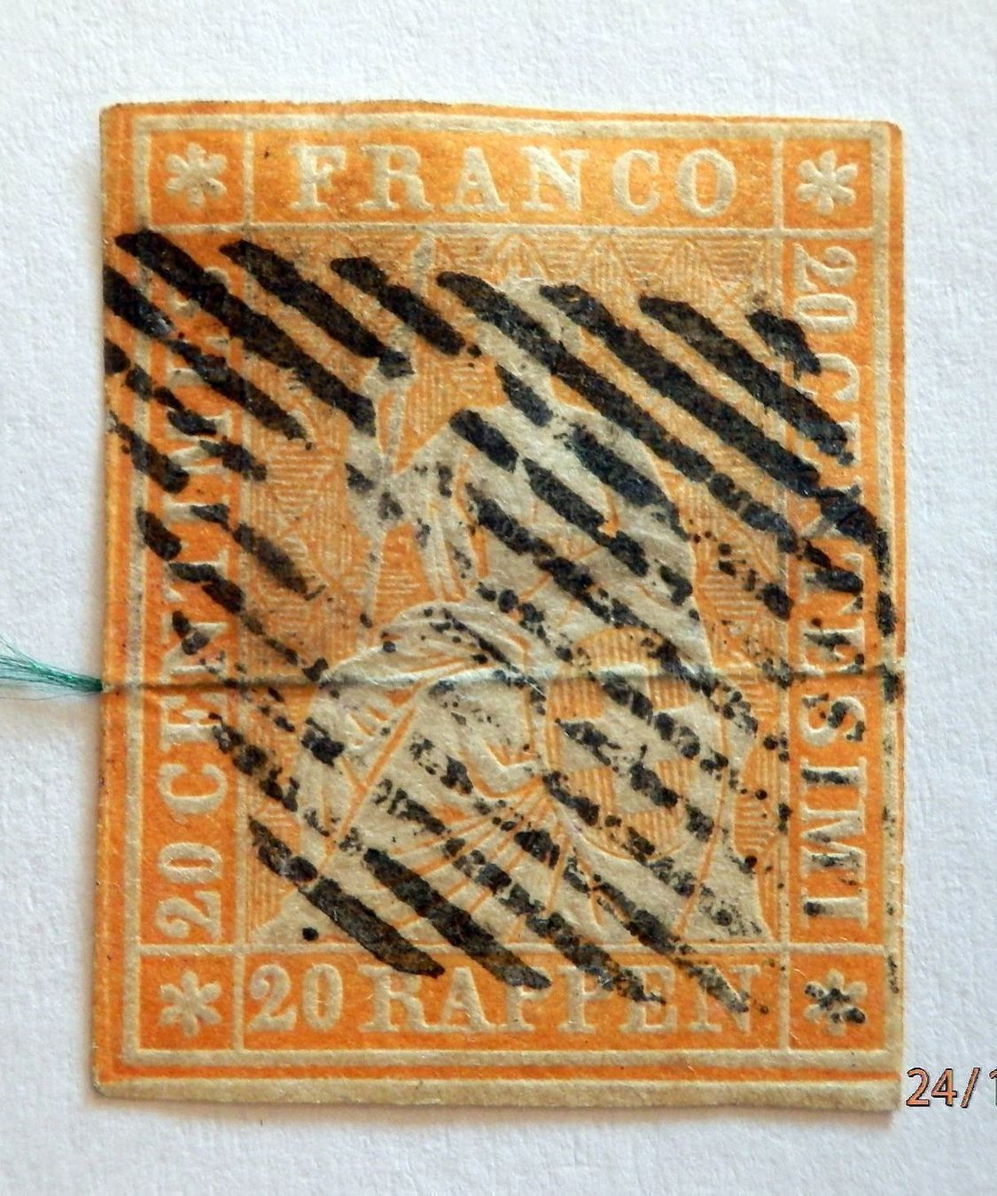 Tous les timbres: ZNr.25B, Strubel, schwarze eidg. Raute – D'occasion à Ueberstorf par dinbau