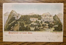 Bürgenstock mit beiden Hotels 1901, n. Luzern z.Frl.F.Schmid
