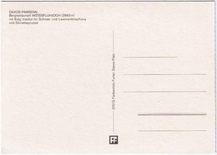 Cartoline postali: Davos - Weissfluhjoch – Usato da Binningen venduto da Mountainrider 1