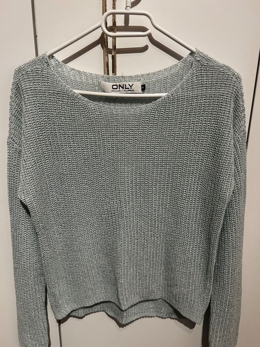 Only Maglioni & Felpe: Nur 10.- Only Pulli gr S Mintblau mit Silberfaden – Usato da Scherz venduto da Mandarine8