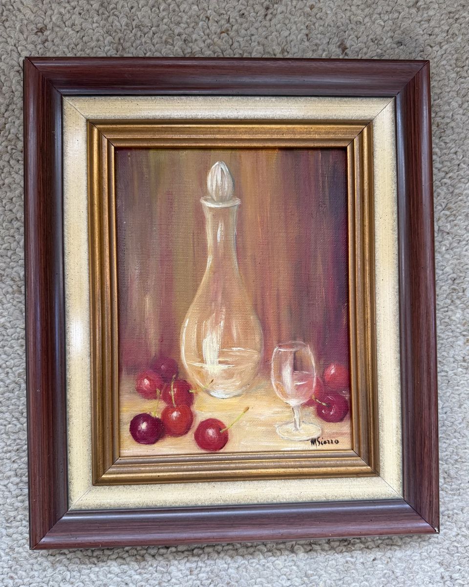 Dipinti: Nature morte signée M. Siezzo cerises carafe – Nuovo (secondo la descrizione) da Yverdon-les-Bains venduto da Youwvn