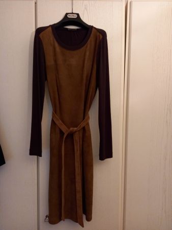 Robe daim-jersey marron Max Mara, t. 40