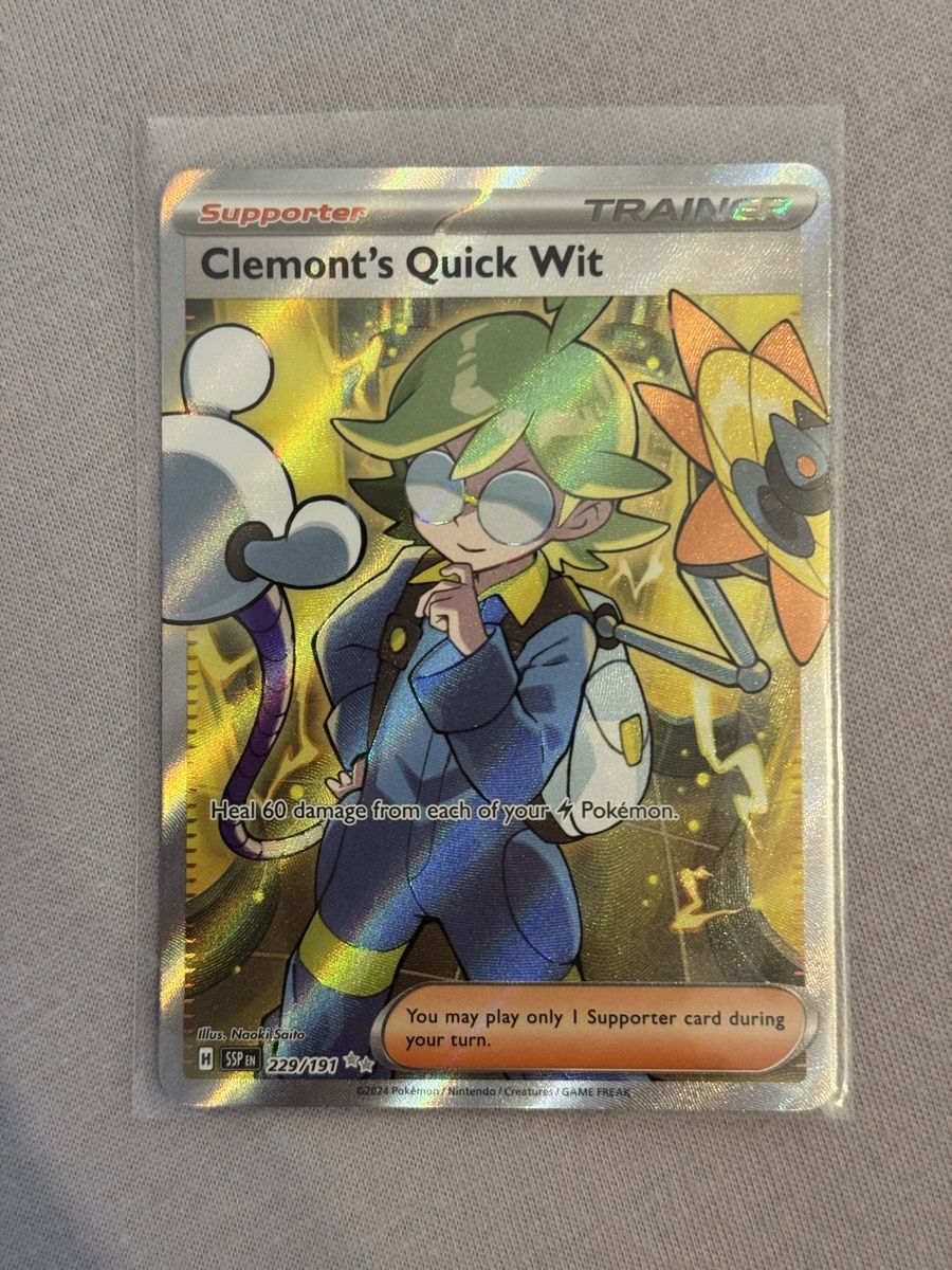 Pokémon Carte collezionabili: Pokémon Clemont's Quick Wit 229/191 Surging Sparks – Nuovo (secondo la descrizione) da St. Gallen venduto da Xbylucas