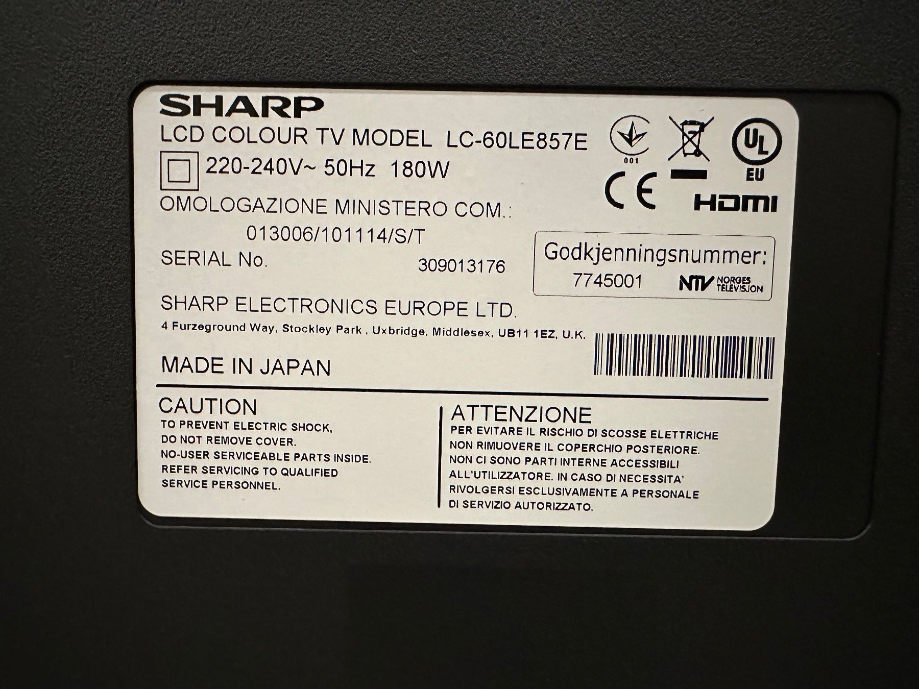 Sharp Televisori: LCD-TV SHARP AQUOS 60 Zoll – Usato da Küsnacht ZH venduto da  2