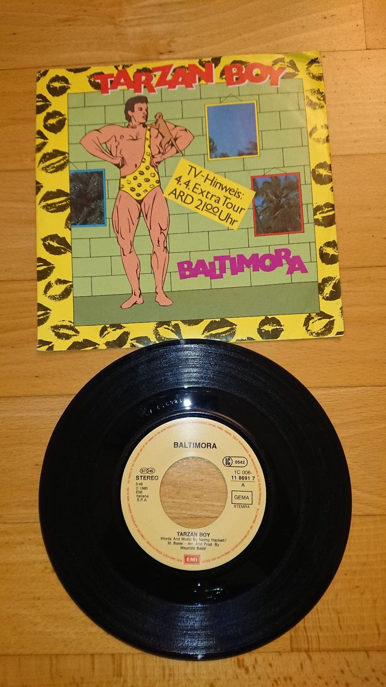 Dischi in vinile: Baltimora - Tarzan Boy - Single 1985 – Usato da Egg b. Zürich venduto da orwell1984